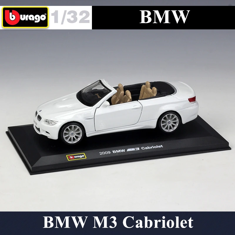 Модель автомобиля Bburago 1:32 BMW M3 модель кабриолета из сплава оргстекл пылезащитный