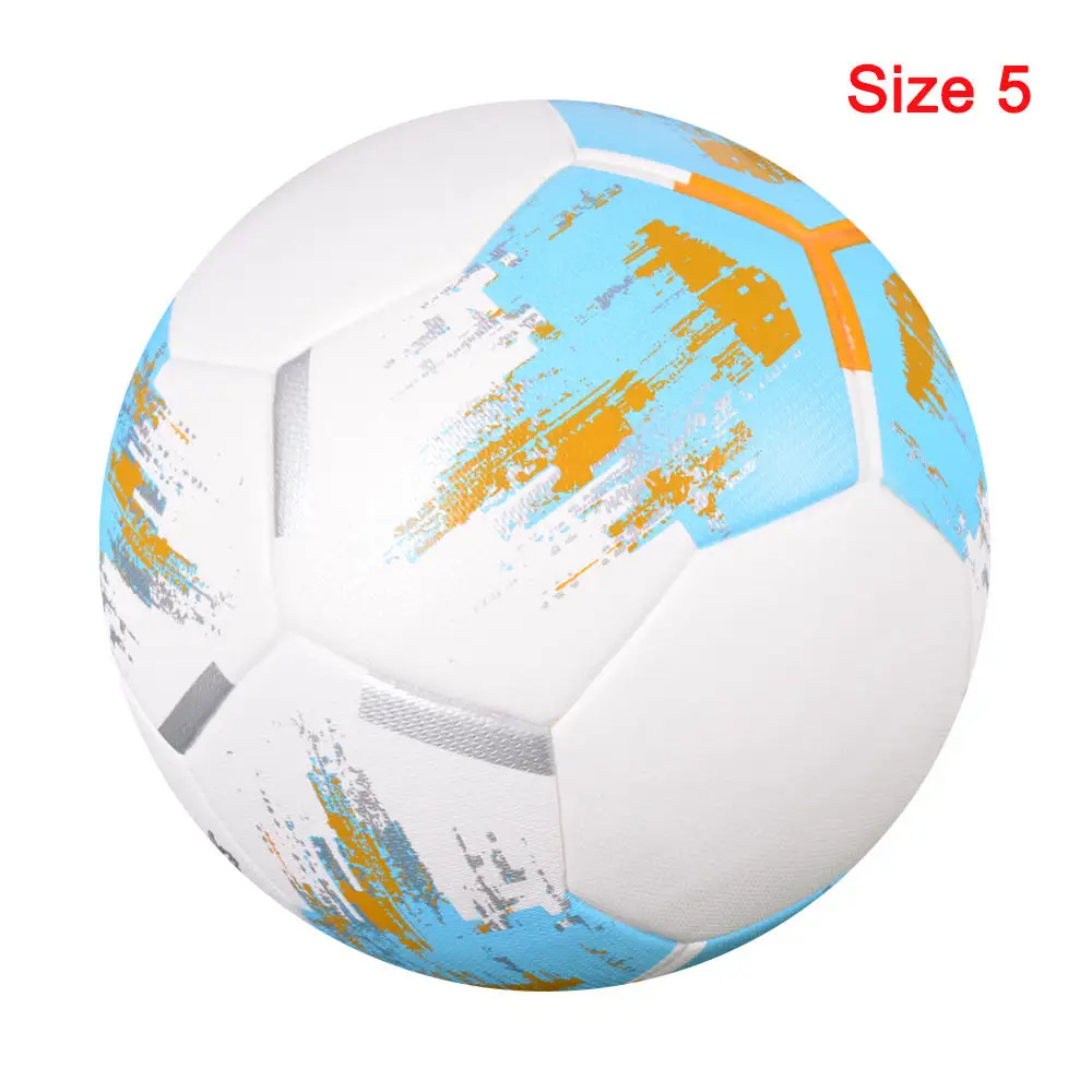 Blue White size 5 Высокое качество футбольный мяч официальный размер 5 футбольный мяч PU нескользящий бесшовный тренировочный футбольный мяч оборудование futbol - Цвет: Blue White size 5