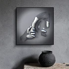 Металлическая Статуя искусственная Настенная картина креативный жест кулак Картина на холсте Современная Скандинавская гостиная украшение для дома