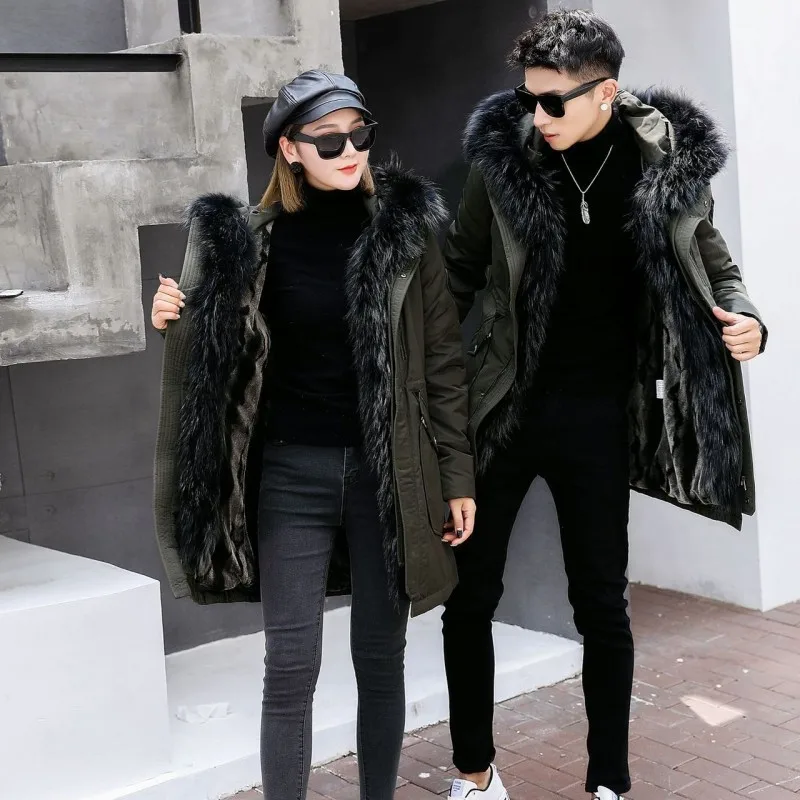 Высокое качество зимняя мужская парка с меховой подкладкой капюшоном