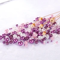 200pcs no hole colorful pearls round acrylic imitation flatback pearl beads for jewelry making nail art phone case diy craft
