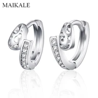 maikale creative design cubic zirconia stud earrings for women gold silver color plated hollow small earrings fine jewelry gifts