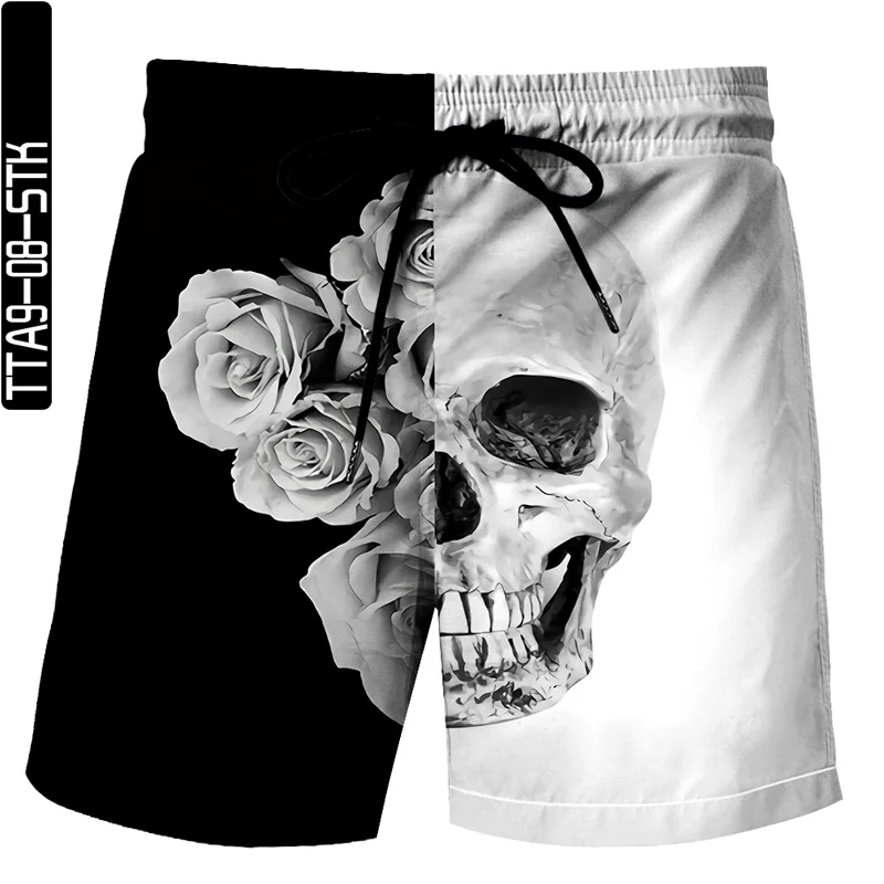 

Men's shorts summer casual 3D skull print beach work casual men's shorts trend fashion elements beach shorts XL S-6XL