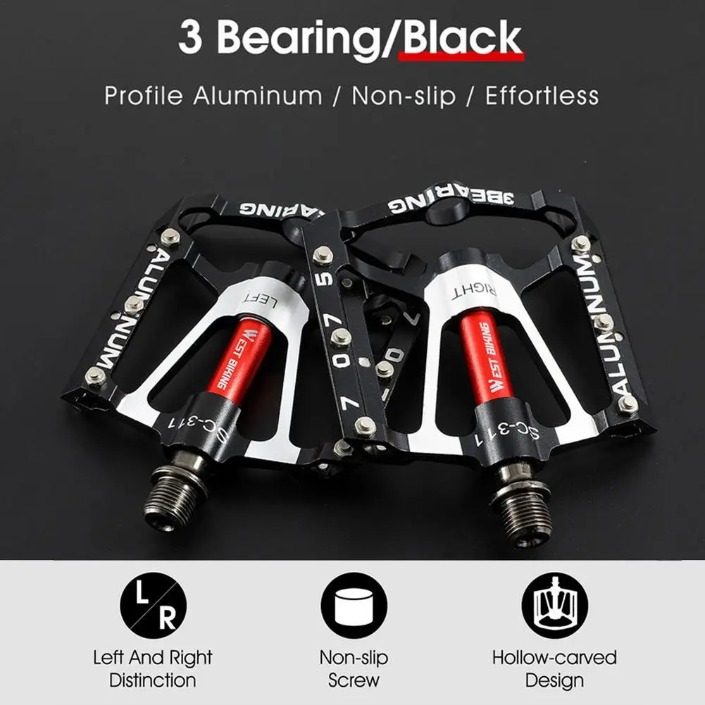 

Bike Pedals Aluminum Alloy 3 Bearing Pedals For Mountain Bike Pedal Anti-slip Footboard Bearing Quick Release Aluminum Alloy