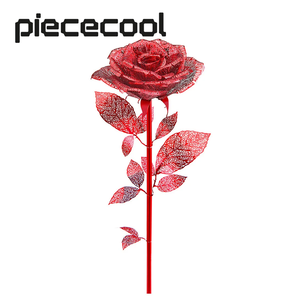 

Piececool 3D Metal Puzzle Valentines Day Gift Artificial Rose Flower DIY Jigsaw Model Building Kits For Girlfriend Wedding Gift
