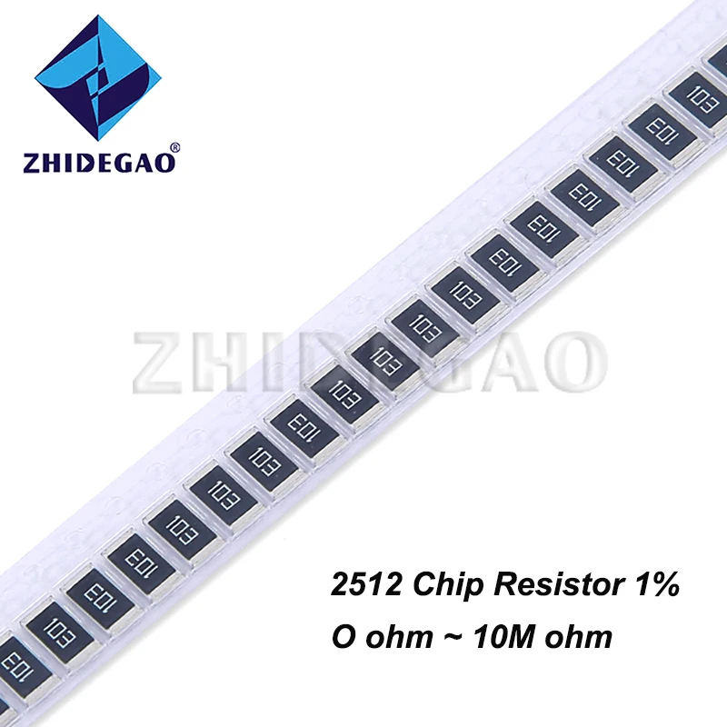 

50 шт. 2512 SMD резистор 0R ~ 10M 1W 0 1 10 1% 100 150 Ом 1K 2K 10K 200K 330 K 1R 10R 100R 150R 200R 330R 470R 1M