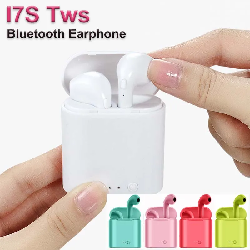 Беспроводные наушники i7s i9s TWS Bluetooth черный/белый цвет подходит для iPhone чехол