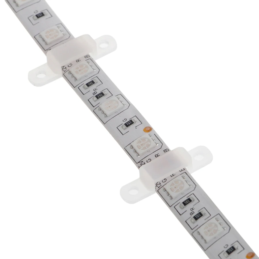 

10pcs Silicone Fixer Clips Bracket Holders for 5050 LED Strip 10mm 8mm 2835 3528 wholesale Plastic RGB Light Single Color
