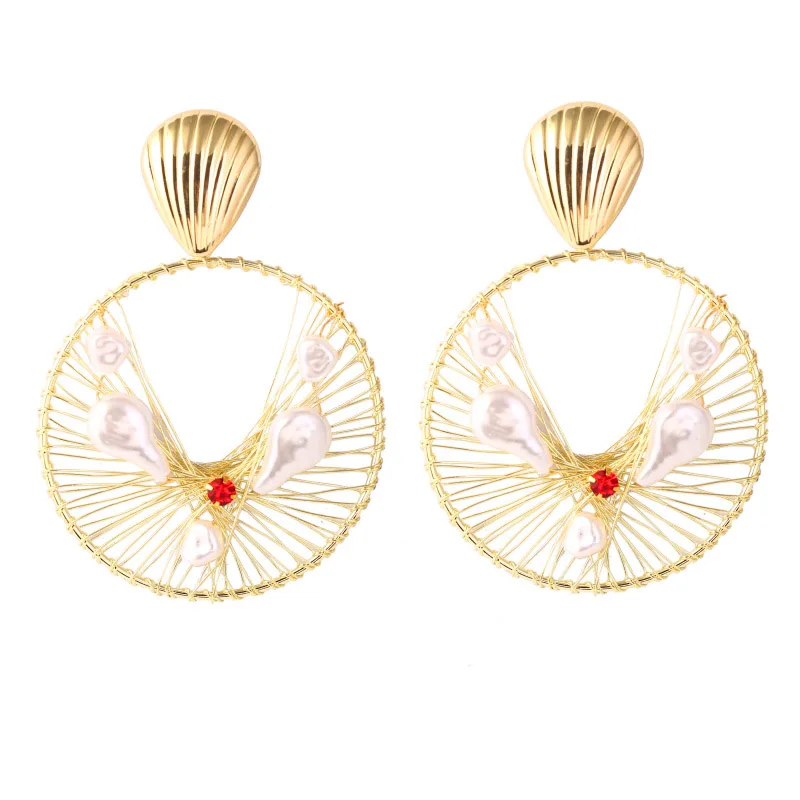 Женские серьги ручной работы в стиле барокко модные геометрические форме капли