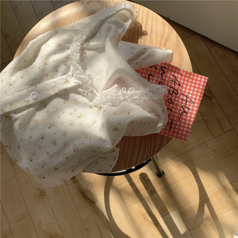 

korea style chic home clothes women pajamas set long sleeve single breasted cardigans pant pijamas 2 piece set sleepwear Y330