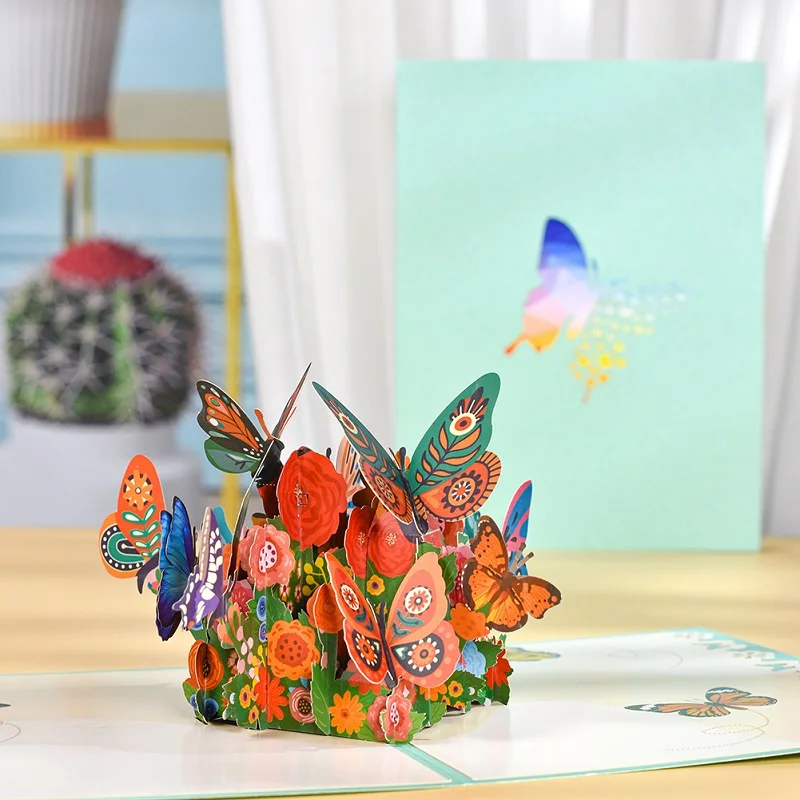 

3D открытки на день рождения с выдвижными бабочками День матери День Св. Валентина для детей женщины на все случаи жизни ручная работа поздра...