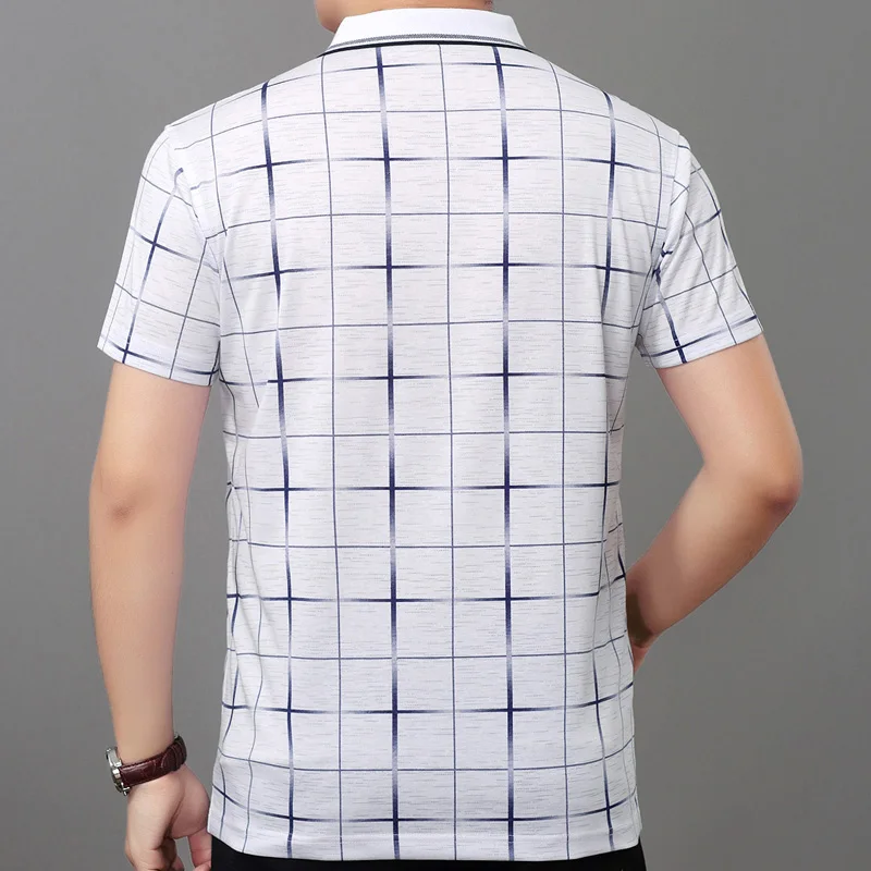 

New Summer Polo Shirt Men Short Sleeve Polos Shirts Plaid Slim Fit Mens Pol Clothes Dress Bodybuilding Streetwear Poloshirt