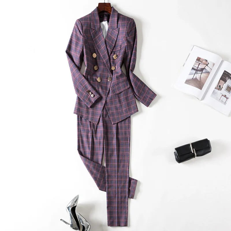 Высокое качество профессиональные женские костюмы большой размер S 4XL 2020 осень и