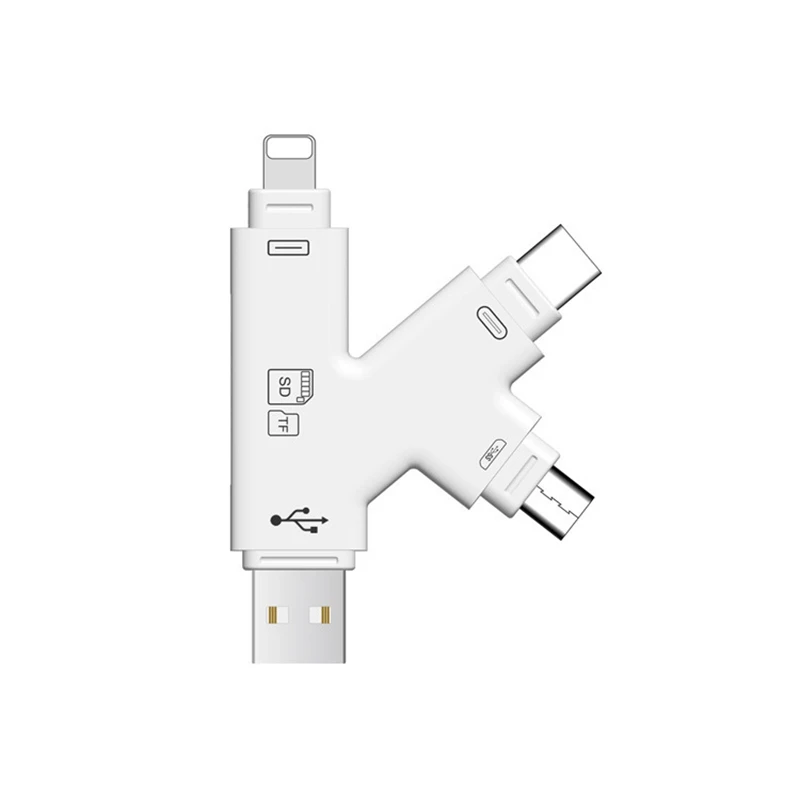 4в1 SD TF кардридер iOS Micro USB Type C для ipad iphone XS MAX XR 8 7 6 plus 11 PRO MacBook PC OTG Android Phone|Картридеры|