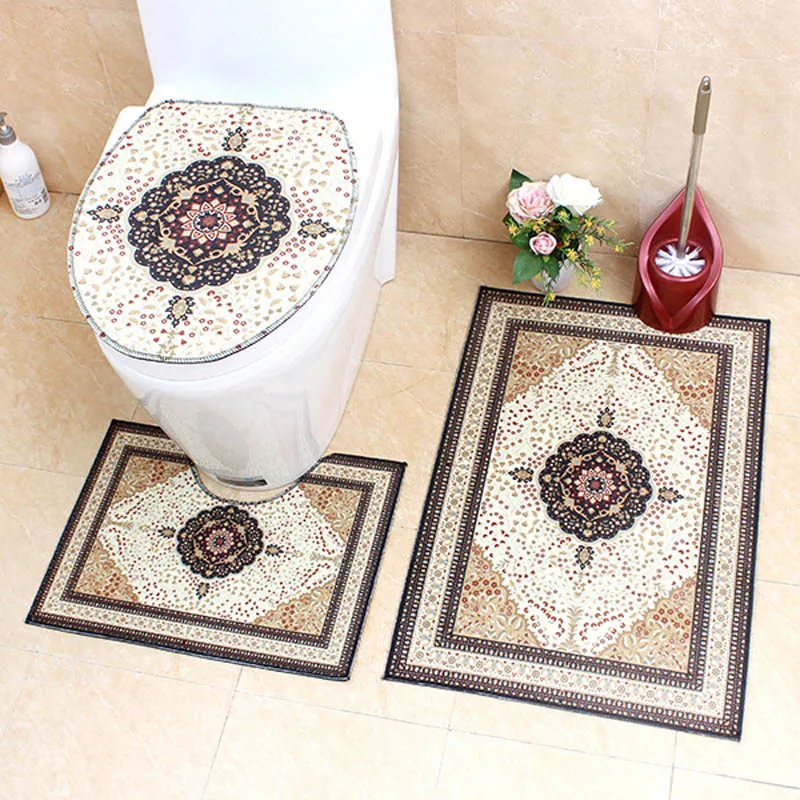 3 шт./компл. европейский стиль Противоскользящие коврики для ванной набор