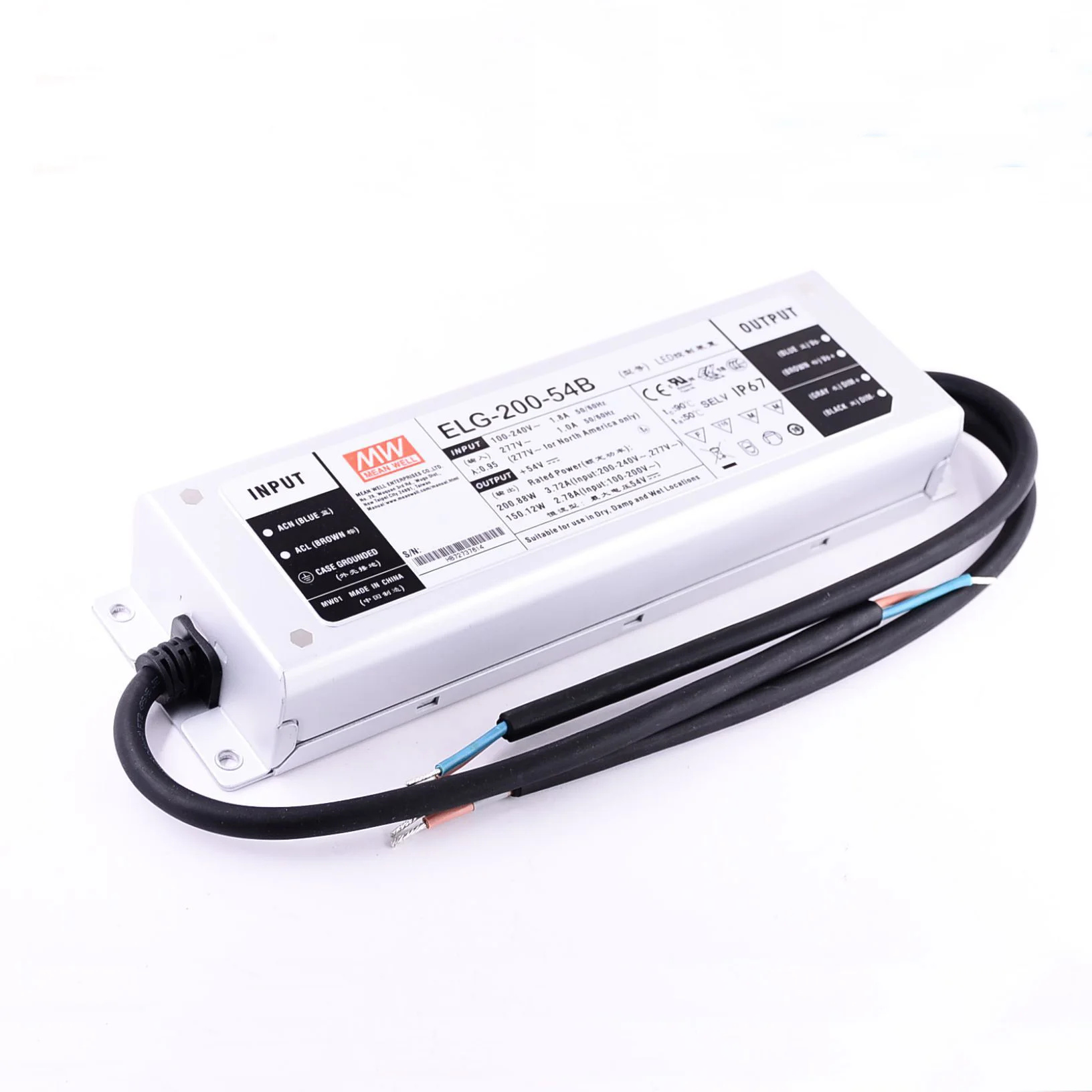 

200W IP67 Dimming Constant current source for UV LED module gel curing lamps INPUT AC 160V-265V OUTPUT DC54V