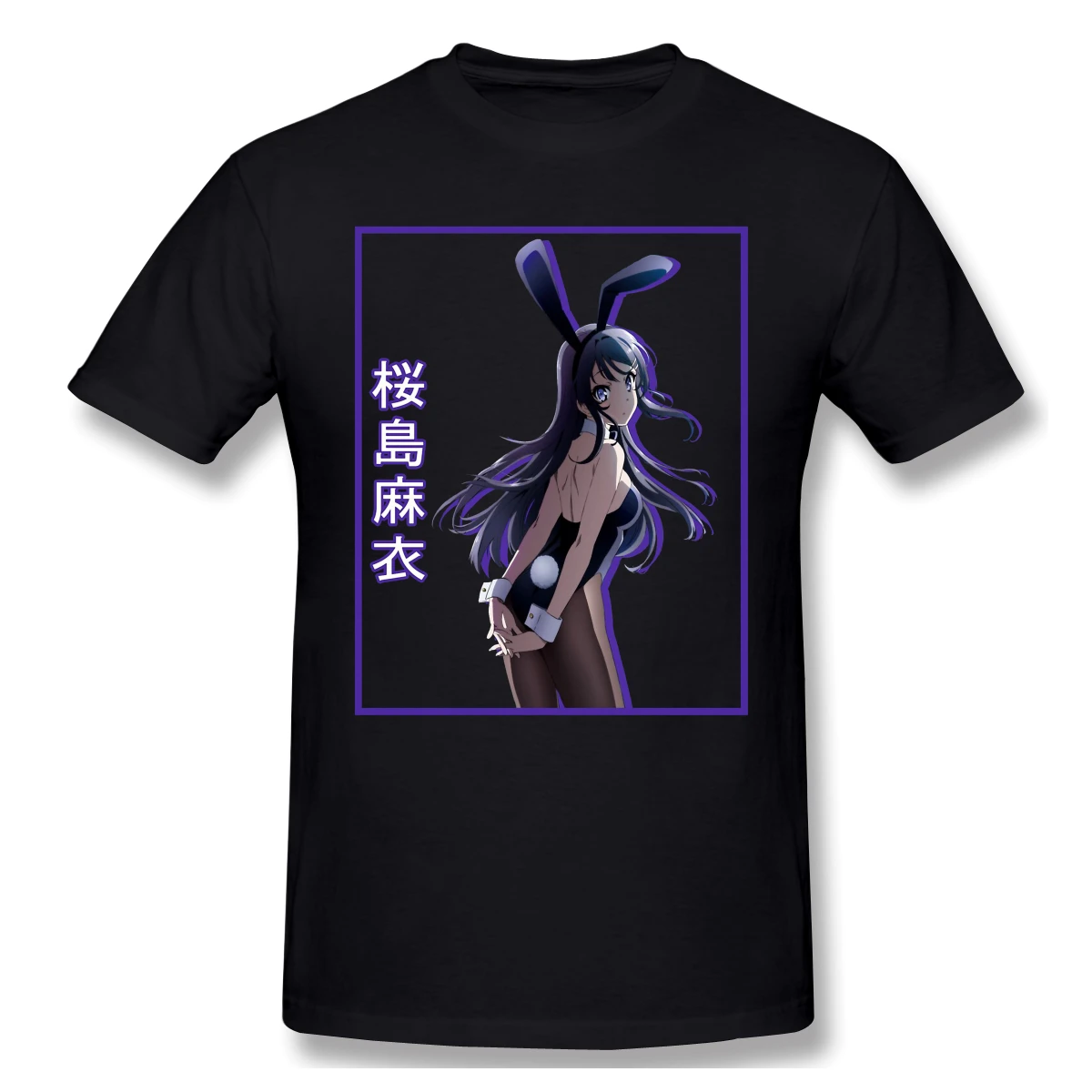 

Men Rascal Does Not Dream of Bunny Girl Senpai Aobuta Anime T-Shirts Funny Tops Mai Sakurajima Pure Cotton Tees Harajuku TShirt