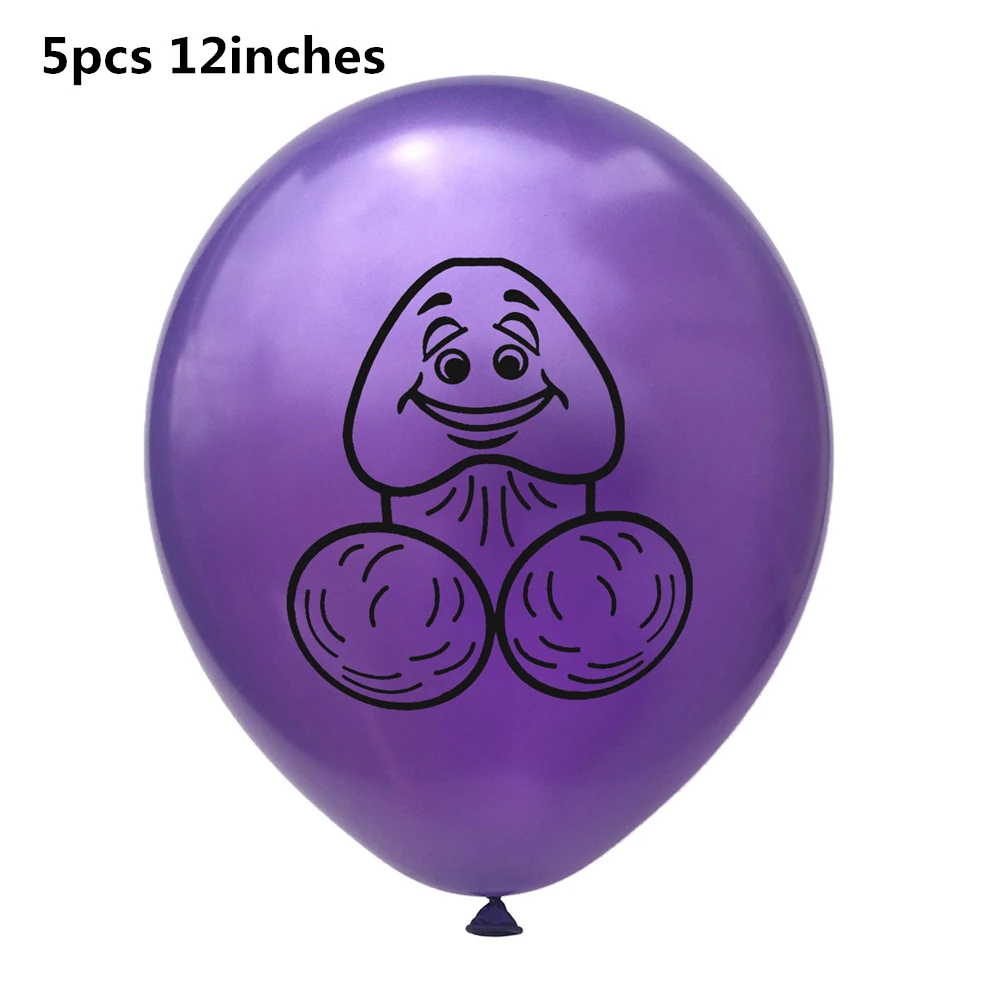 5pcs Purple Девичник, сексуальные праздничные свадебные украшения, большой розовый пенис, алюминиевые воздушные шары из фольги, девичник для невесты - Цвет: 5pcs Purple