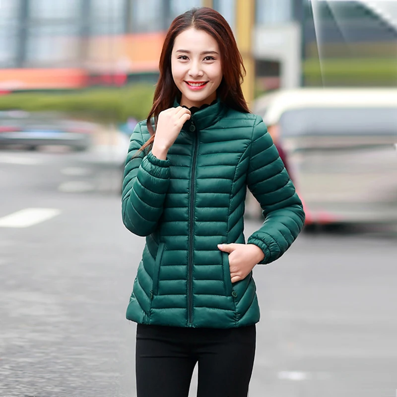 Женские парки зимняя куртка пальто для женщин Повседневная однотонная парка с