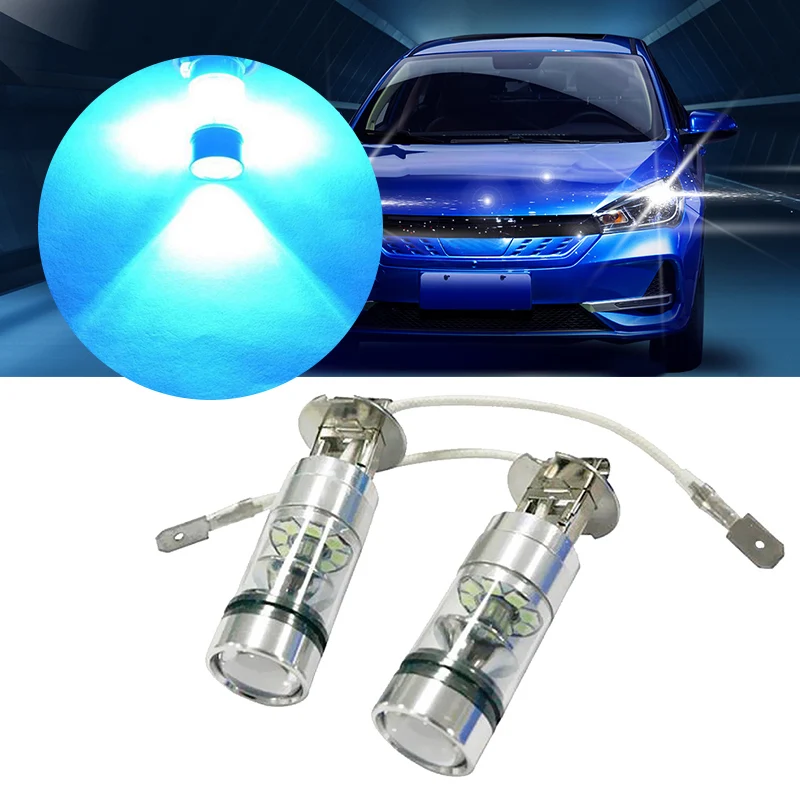 Противотуманные фары светодиодные супер яркие синие 100 Вт 2 шт.|Автомобильная