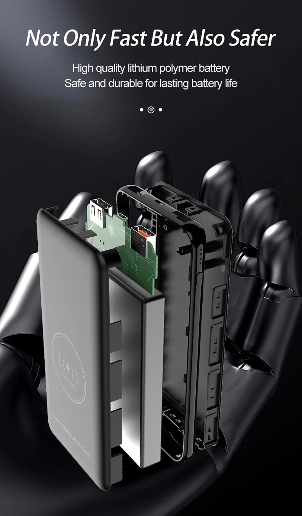 Портативное зарядное устройство 10000 мАч, 18 Вт, быстрая зарядка QC3.0, PD3.0, 10 Вт, Qi, беспроводное зарядное устройство, внешний аккумулятор для быстрой зарядки