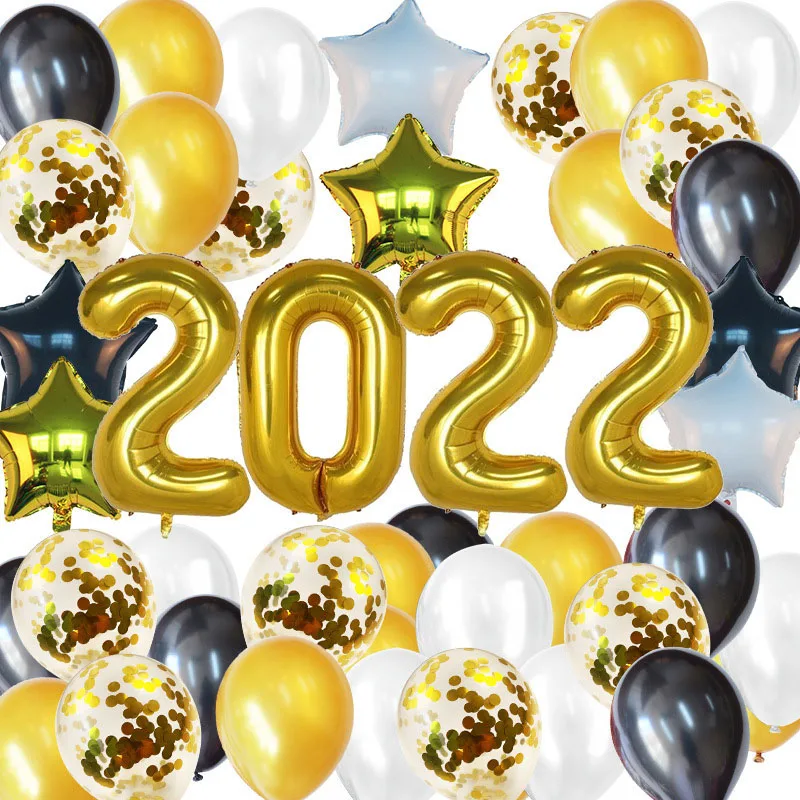 

2022 Новогодний набор воздушных шаров, красочный латексный воздушный шар, креативный праздничный фон для вечеринки, украшение на стену