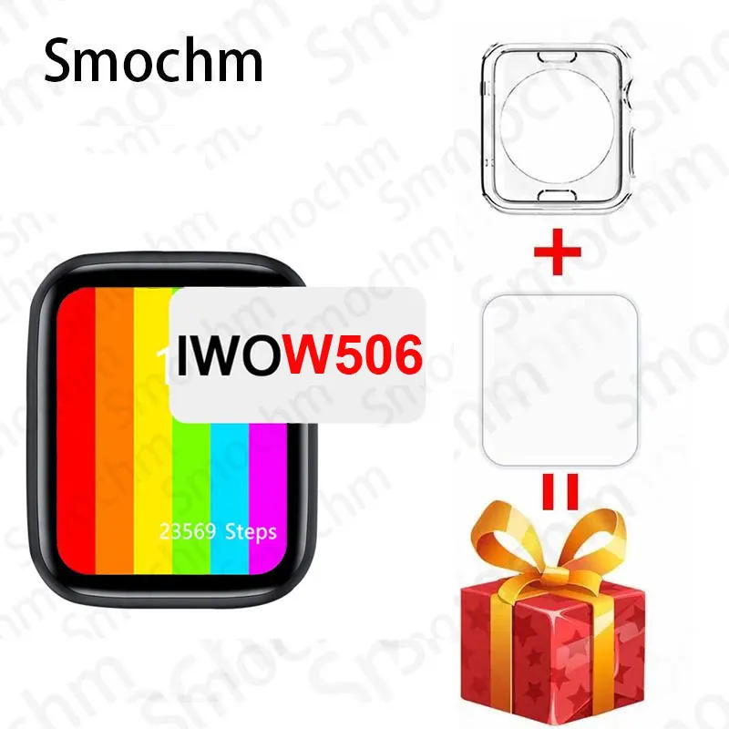 Smochm IWO W506 Смарт часы 44 мм бесконечное Подгонянный экран Watchfaces телефонными
