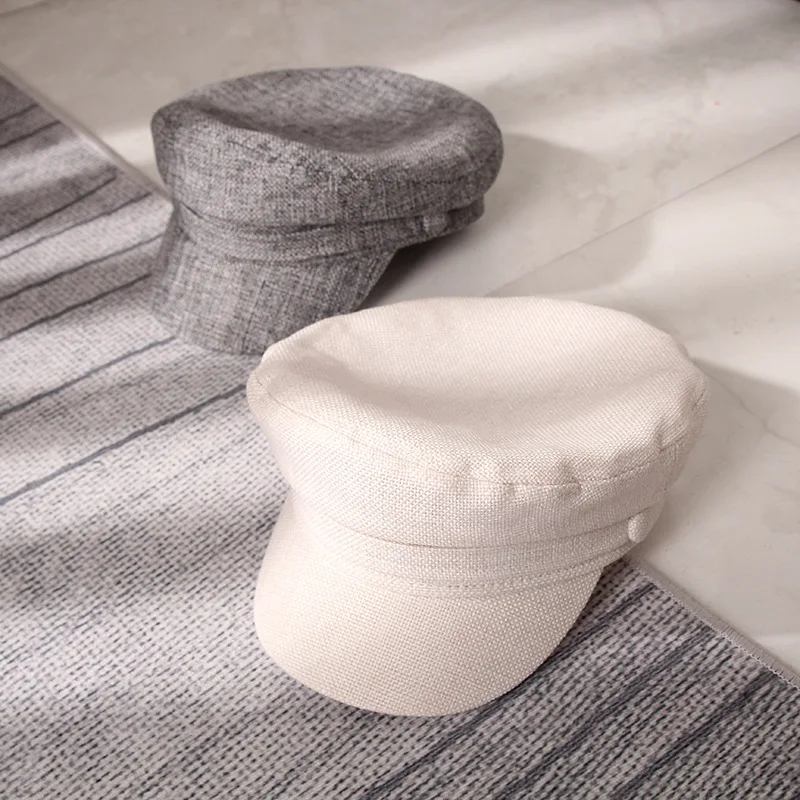 Шляпа женская из искусственного льна дышащая однотонная в стиле милитари