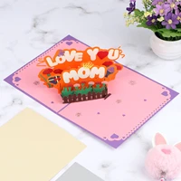 3d flower mothers day greeting card love you mom flower bouquet greeting card