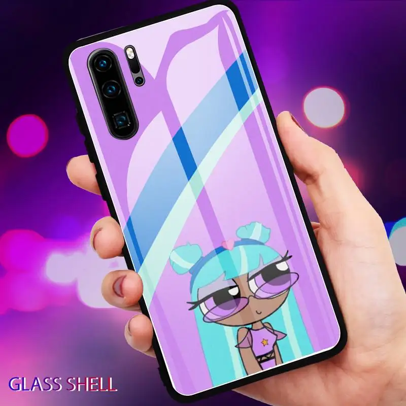 

the Super Power Girls Phone Case For Huawei P9 10Plus 20PRO P30 Lite Back Cover Tempered Glass Cases For NOVA 3E Series