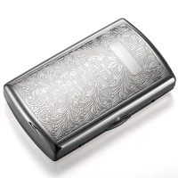 pure copper printed flower cigarette case hold for 12pcs cigarettes storage box smoking tools smoke humidor tobacco case gift