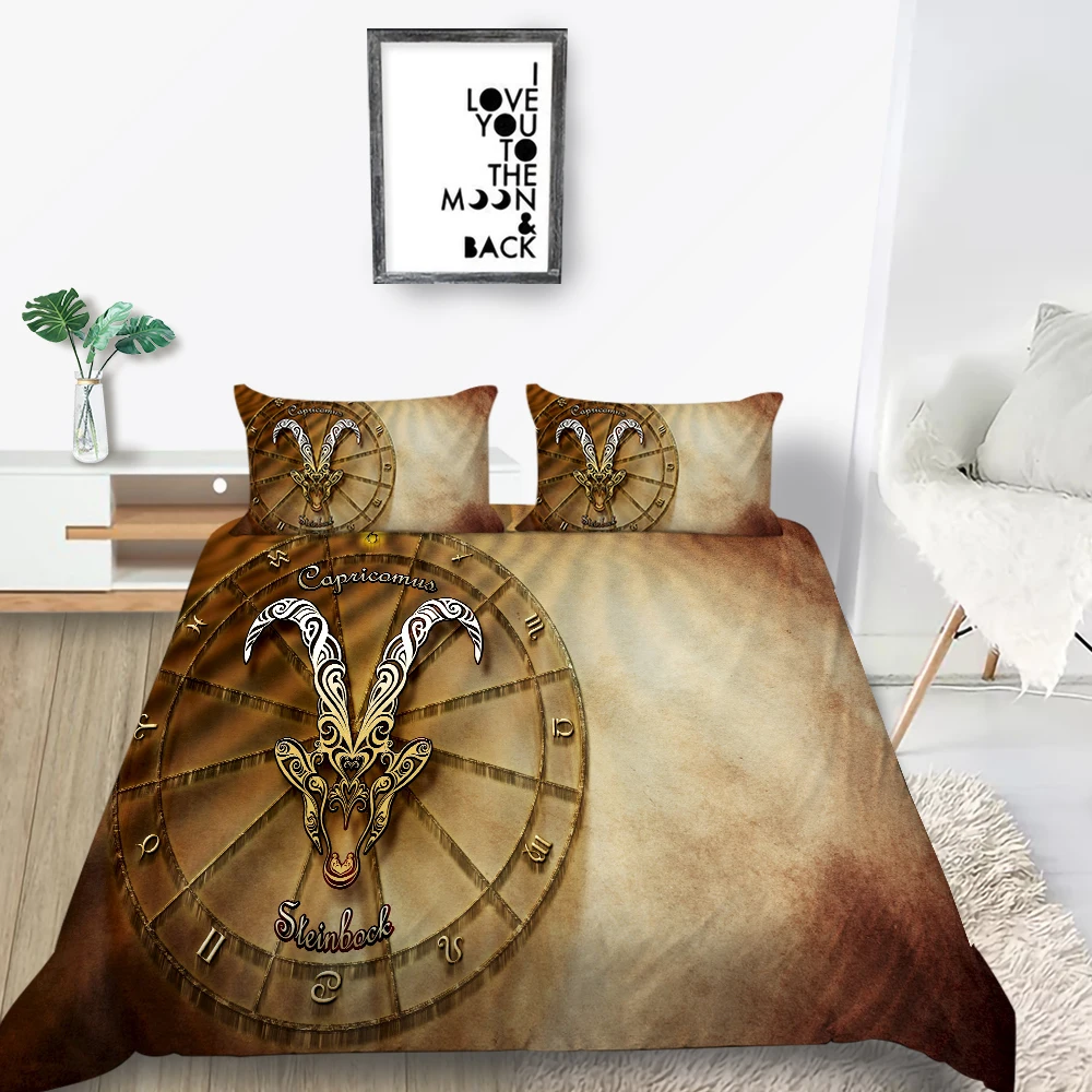 Комплект постельного белья Capricorn с созвездиями винтажный 3D пододеяльник мягкий