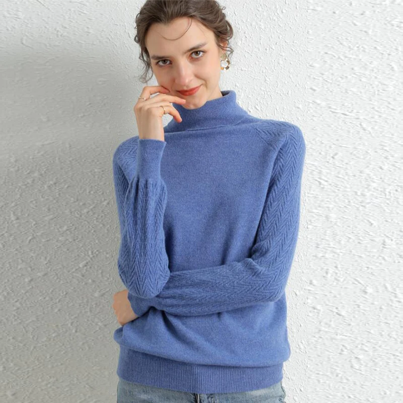 100% Merino Wool Cashmere Sweater Women Turtleneck Women's Knitted Winter For Warm Sweaters Female 2021 | Женская одежда