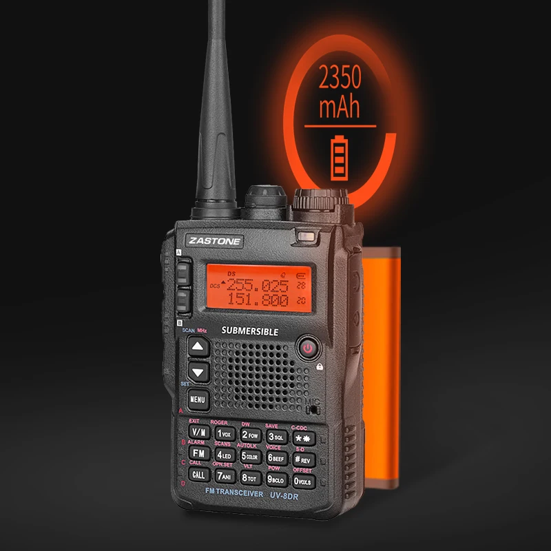 Рация Zastone UV-8DR VHF/UHF 136-174 МГц 240-260 400-520 трехдиапазонная 128 CH UV8DR двухсторонняя