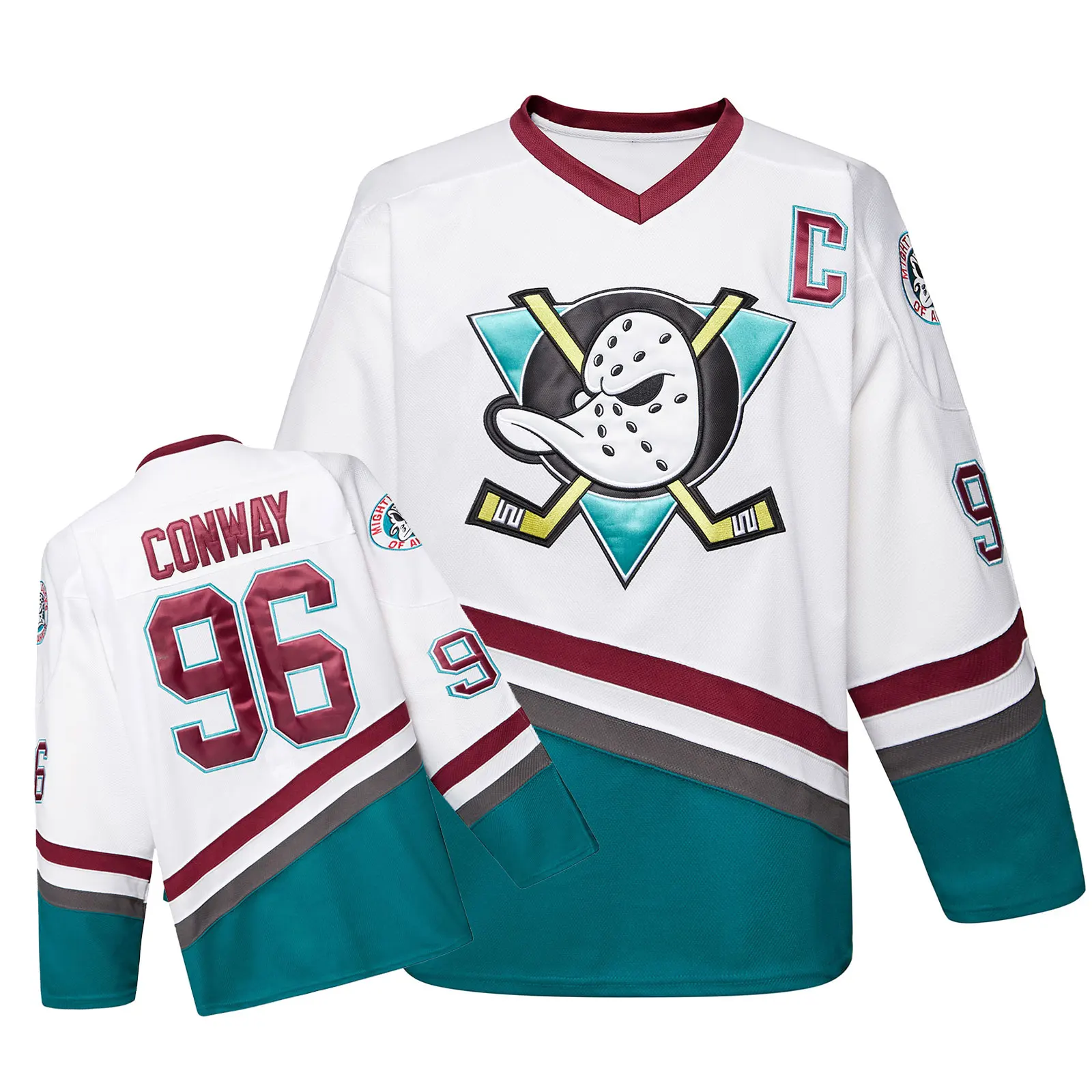 

COLDOUTDOOR free shipping Green ducks ice hockey jersey #99 BANKS #96 CONWAY