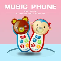kid bear shape mobile phone educational learning toy electronic musical flashing sound smart phone best gift for baby infant