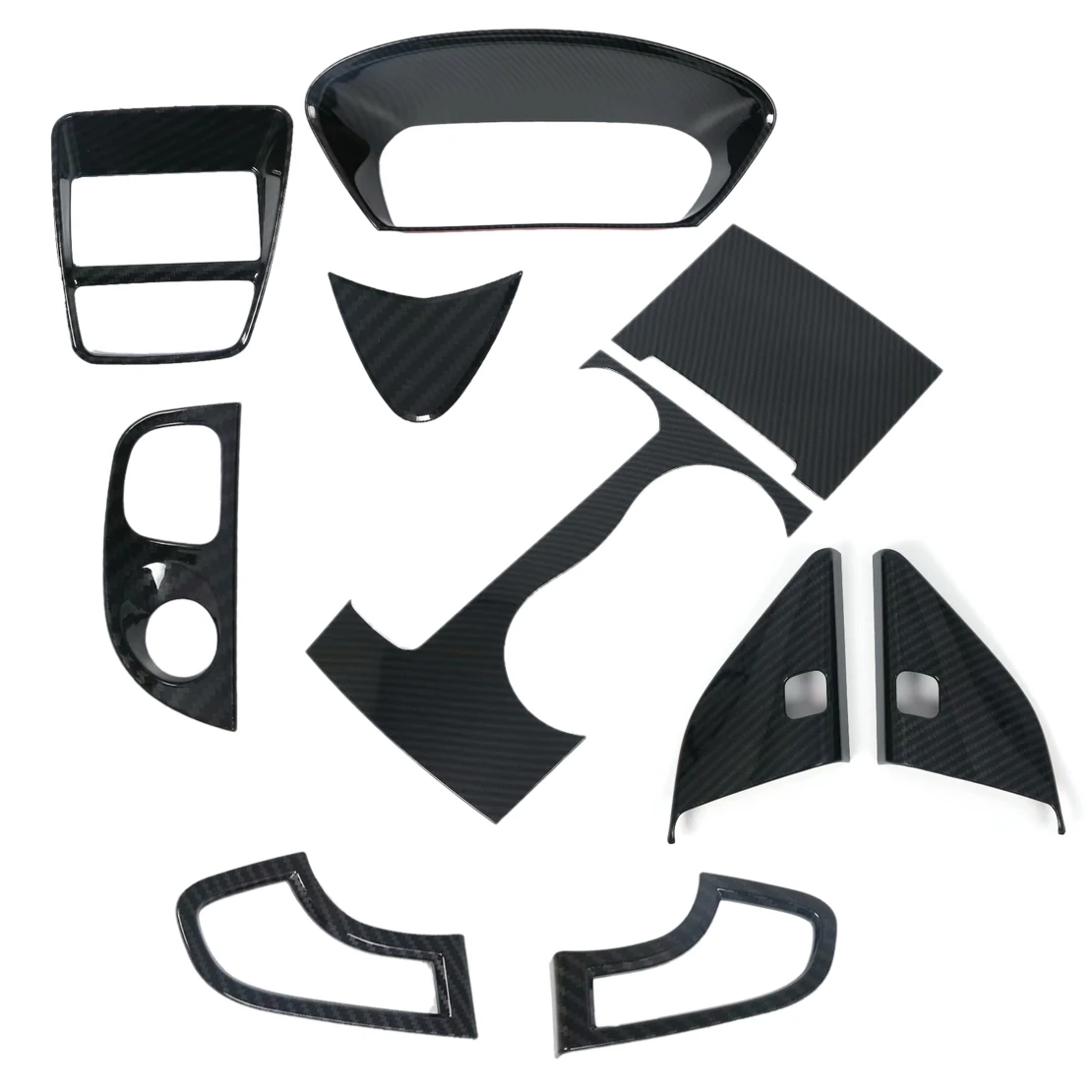 

CITALL 10pcs ABS Carbon Fiber Style Interior Accessories Cover Trim Decor Fit for Acura TLX 2015 2016 2017 2018 2019 LHD Only