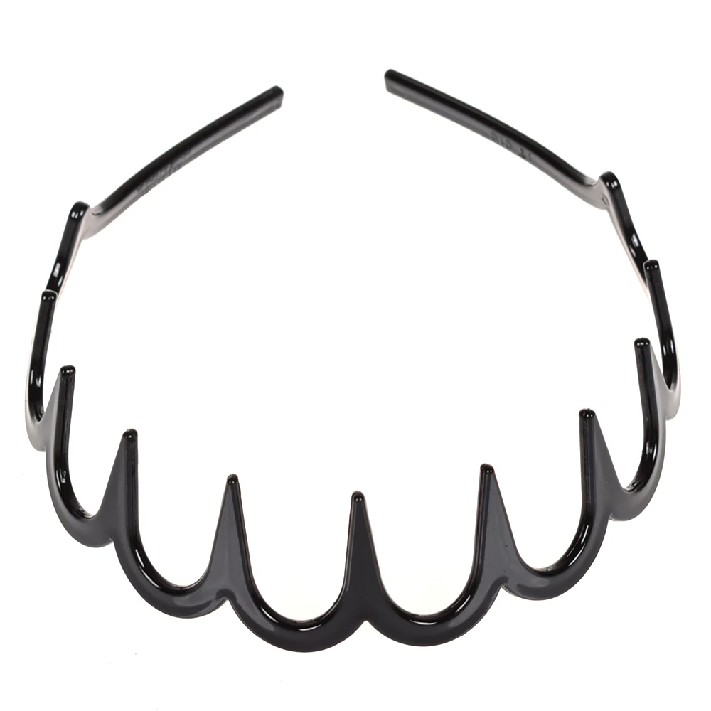 

6pcs 28mm Black Plastic Wave Hair Band With Deep Teeth Hair Hoop Fashion Headband For Women Girls Hair Accessories Hairband