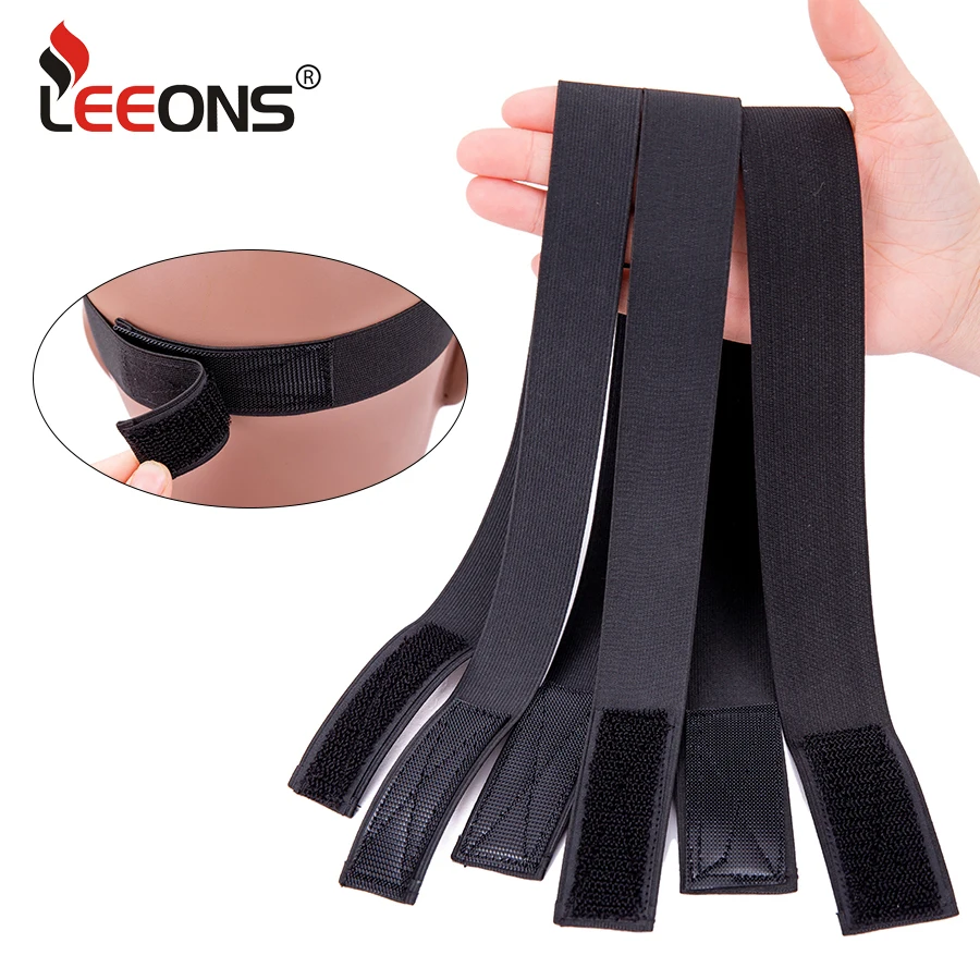 

Leeons Hair Wrap Edges 1Pcs/3Pcs Lot High Elastic Bands For Hair Wig Accessories Adjustable Black Pink Velcro Elastic Hair Band