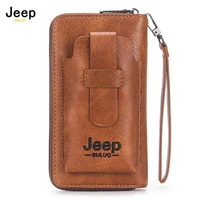 jeep buluo leather men clutch wallet brand purse for phone double zipper luxury wallet leather clutch bag large capacity%c2%a0