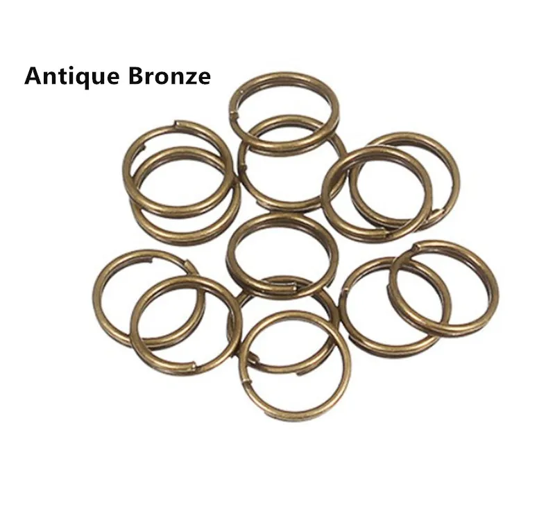 Antique bronze 200pcs/lot 4 5 6 8 10mm Double Loops Jump Rings Silver Gold Color Split Rings Connectors For Jewelry Making DIY HK094 - Цвет: Antique bronze