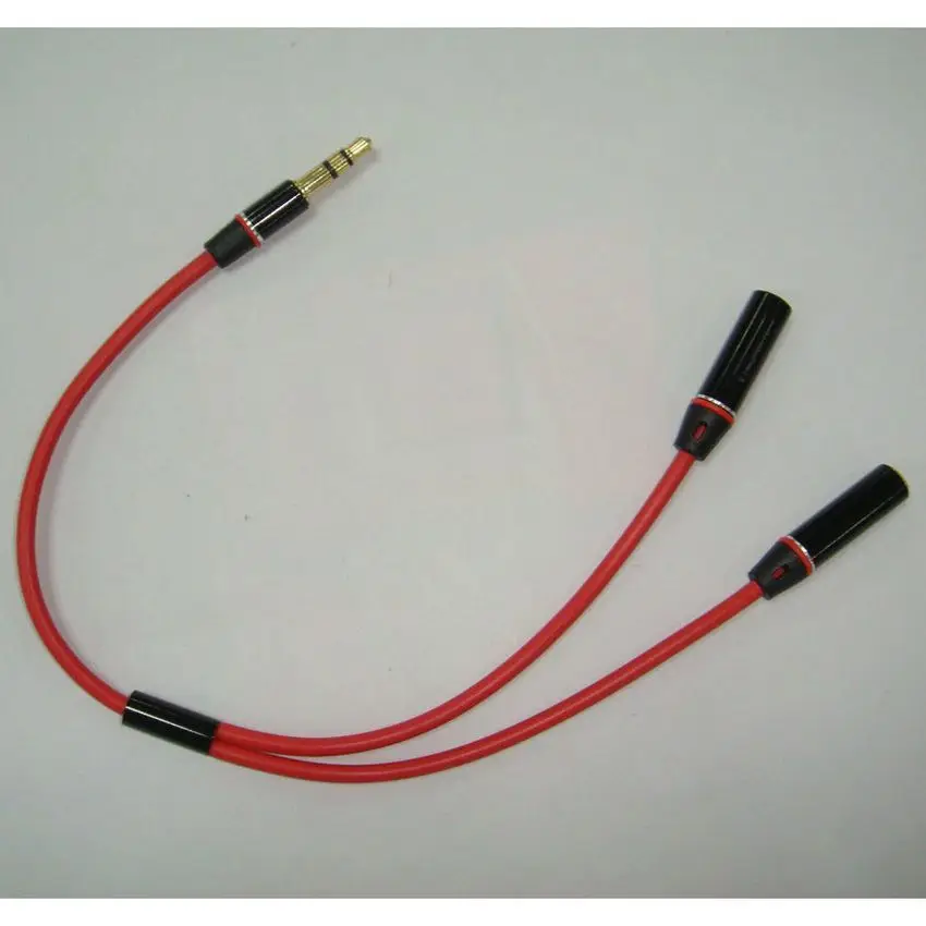 Красный аудиокабель с разъемом 3 5 мм Aux 1 штекер-2 гнезда разветвитель для