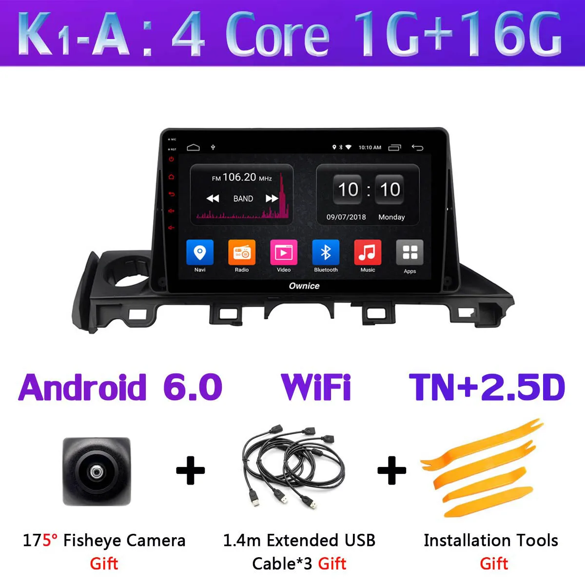 K1-A " 1Din 360 ° панорамный автомобильный dvd-плеер Android gps навигация для Mazda 6 III 3 GJ Atenza dzda6 автомобильный DSP Carplay - Цвет: K1-A