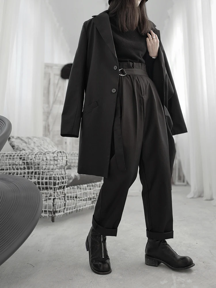 2021 оригинальные Стильные повседневные брюки Akiyama женские темные нишевые