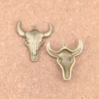 28 шт. Подвески быка с черепом из нержавеющей стали 32x28 мм старинные подвески, Винтаж бронзовые ювелирные изделия, 