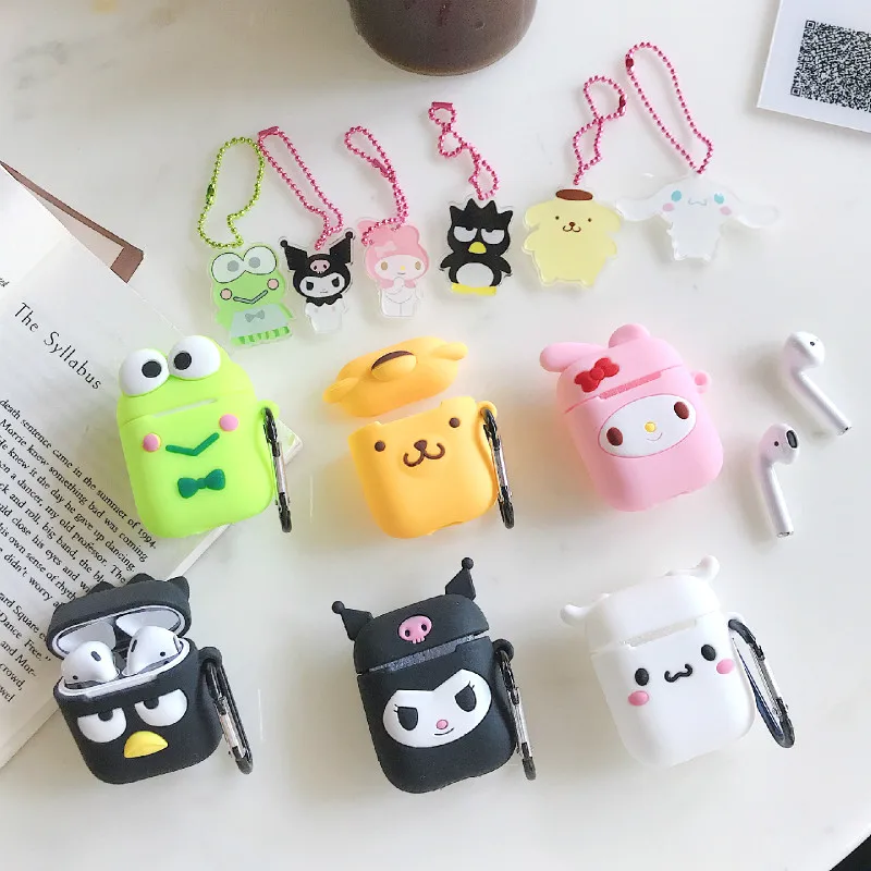 Милый мультяшный чехол для AirPods Cinnamoroll Melody Kuromi BadBadtz-maru помпон Purin наушников с