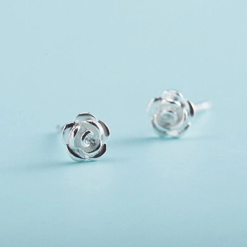 

Simple Cute Romantic Rose Flower 9 2 5 Stud Earrings for Women Fashion Wedding Jewelry For Women Hot Sale