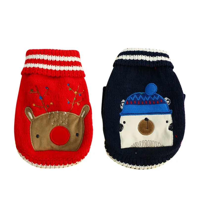 Теплый свитер для щенков плюшевый вязаный мягкий зимний жакет милая Одежда