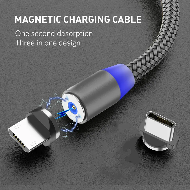 Магнитный USB кабель в нейлоновой оплётке 2 м|Кабели для мобильных телефонов| |