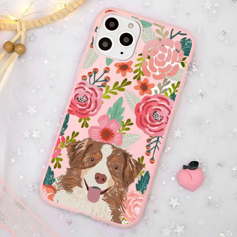 

Animal flower dog cat cute Phone Case Candy Color for iPhone 11 12 mini pro XS MAX 8 7 6 6S Plus X SE 2020 XR